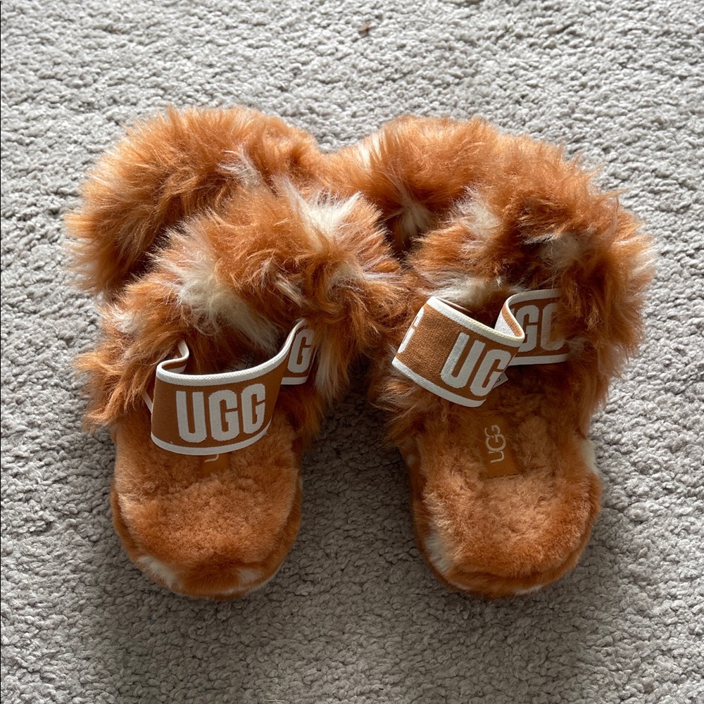 UGG Fluffy Brown Slippers